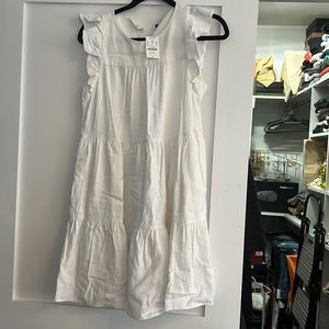 J crew white linen tiered dresses - size 2 - NWT
